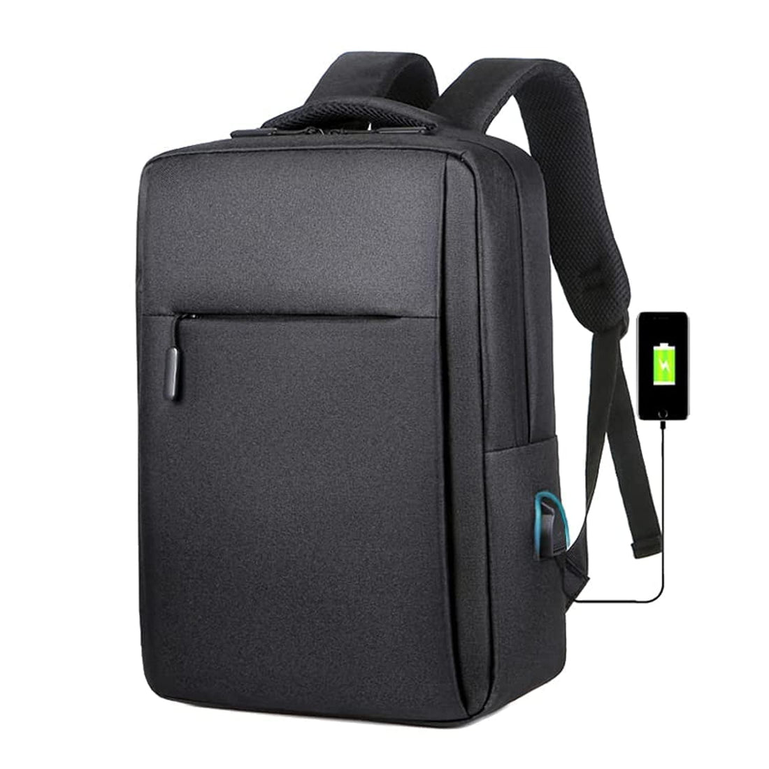 Laptop Backpack 15.6 Inch Business Slim Durable Laptops Travel Backpacks with USB Charging Port, Durable, Water-Resistant, College School Computer Bag Gifts for Men and Women Fits Notebook, black