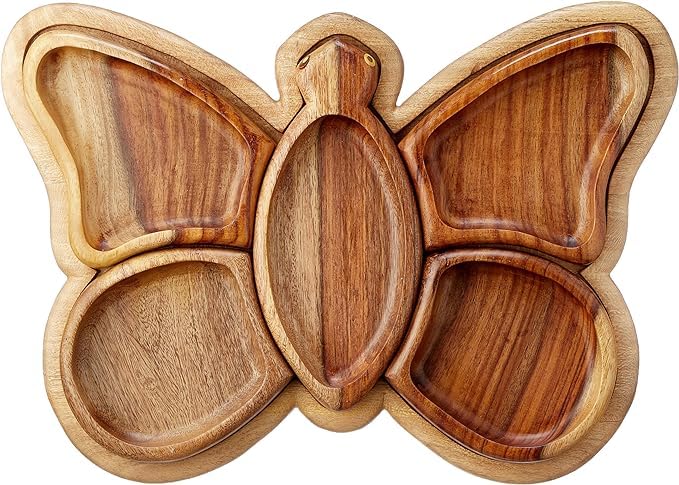 Hayah Wood - Butterfly snack tray - صينية تسالي فراشة