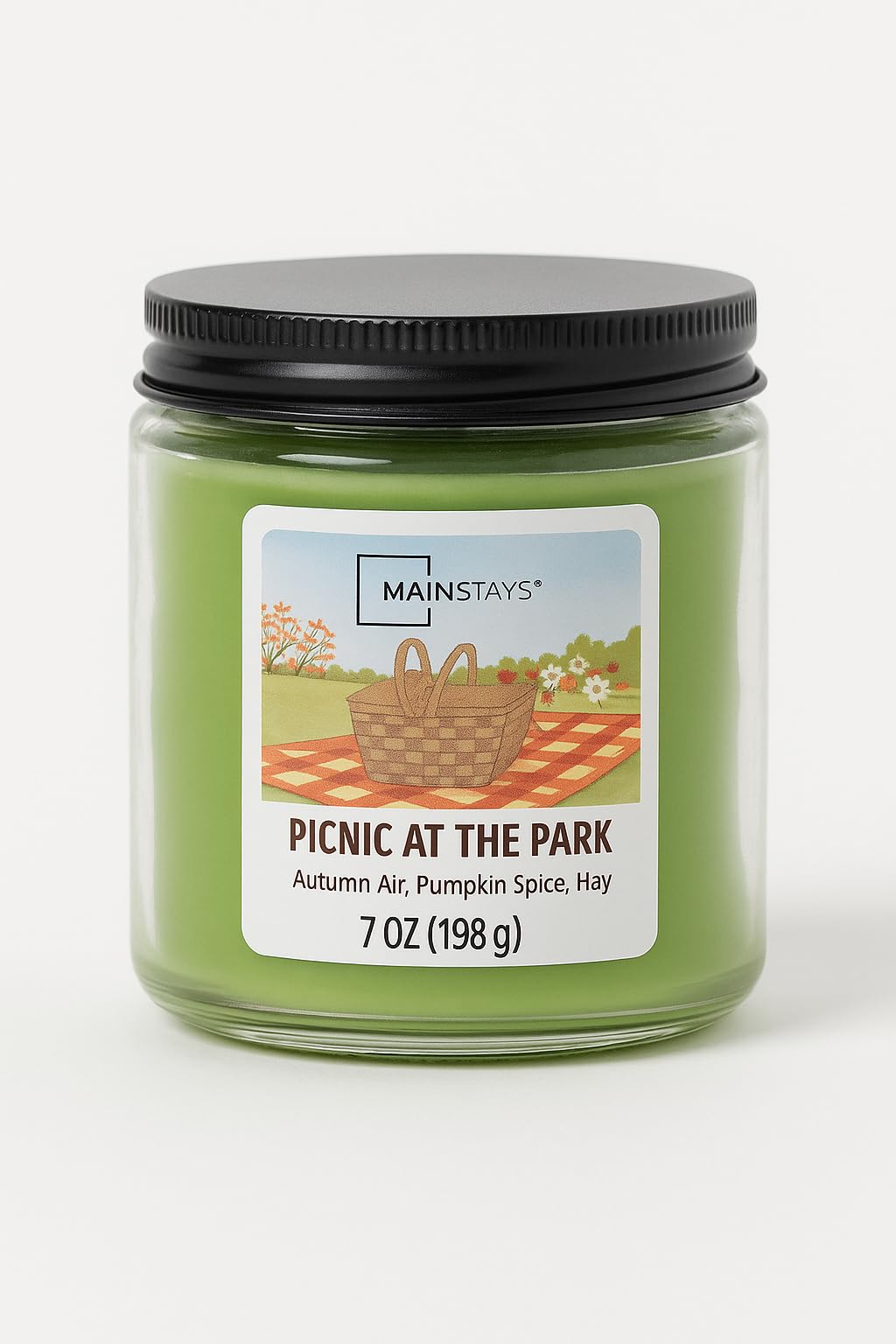 Kanawaty Scented 7 oz Candle Jar, PICNIC AT THE PARK, Up to 35 Hours of Burn Time, Single-Wick