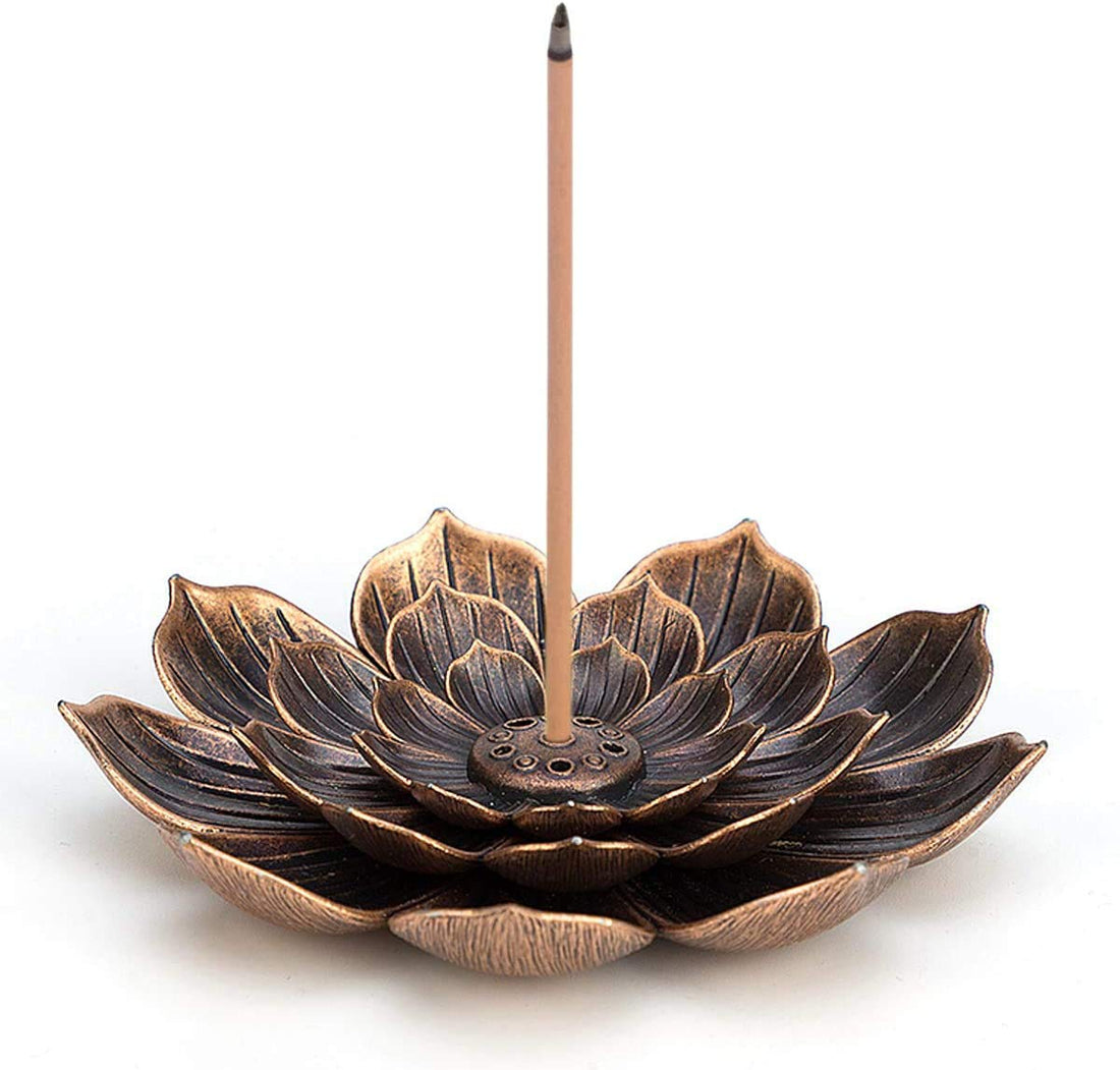Portal Starthi incense burner bowl, ceramic handicraft incense holder for sticks, coil lotus ash catcher tray 4.62 inch gray, incense burner holder for home fragrance accessories