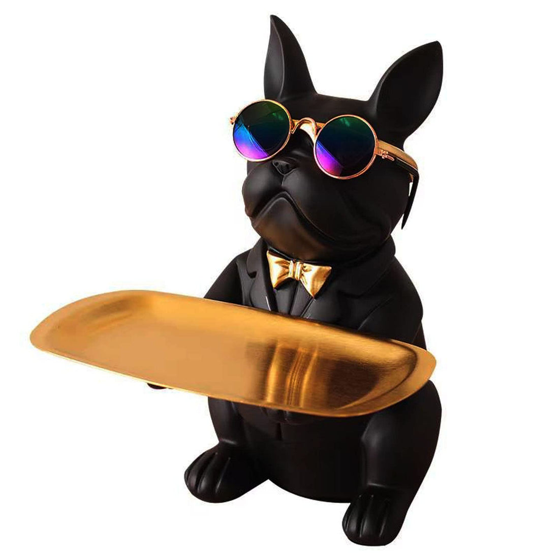 POKSAUAE Resin Bulldog Desk Storage Statue Good Storage Box for Keys, Household Items, etc