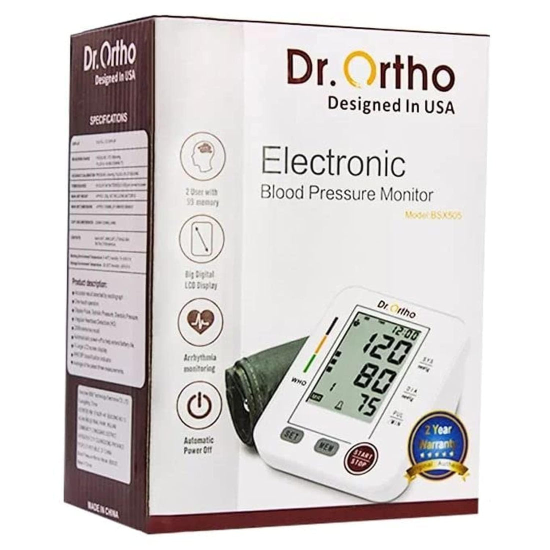 Year Blood Pressure Monitor Digital Pressure Device (DR. ORTHO)