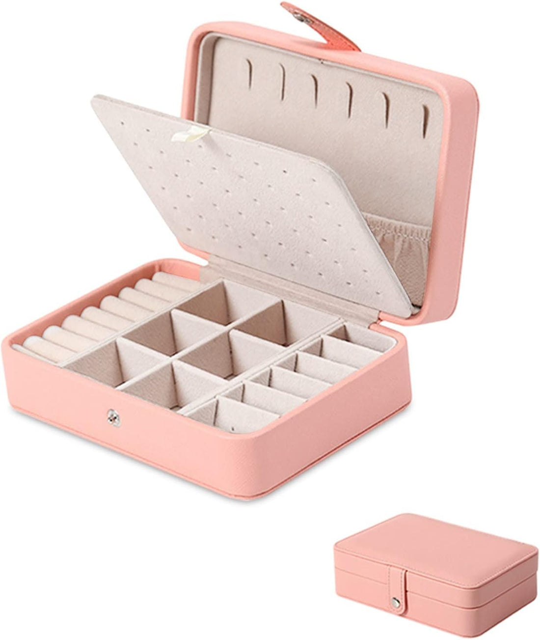 INFINITY-Plus Jewelry Box for Women Girls Multi-Layer Portable Travel Jewelry Box for Necklaces/Rings/Earrings, PU Leather Storage Display Boxes