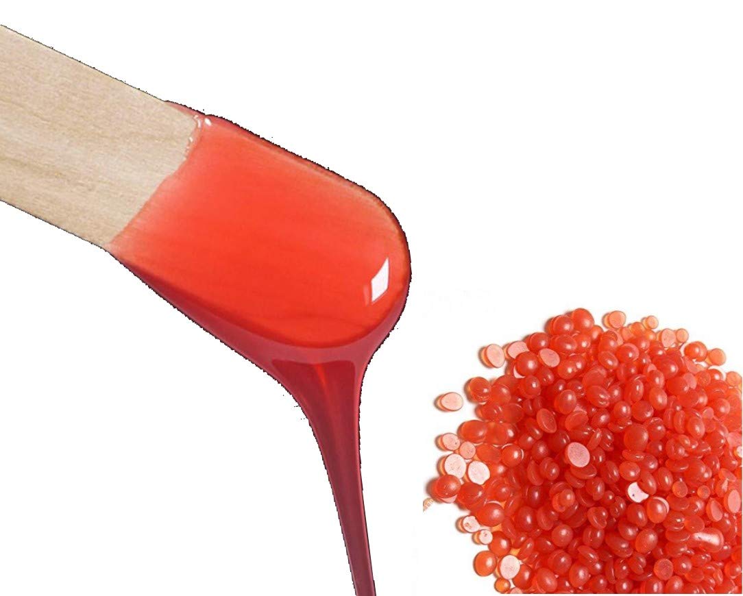 Hair Removal Hard Wax Beans / 500 Grams, Natural Hot Film Full-Body Depilatory Wax Beads for Women Men (Strawberry)