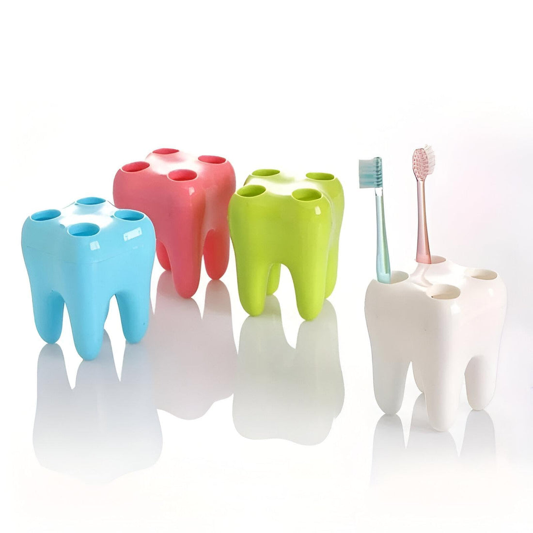Stylish Organizer Box - Innovative Tooth-Shaped Container for Dental Care Tools, Razors, Pens, and Barber Accessories to Keep Your Vanity or Workspace Tidy and Accessible (2)