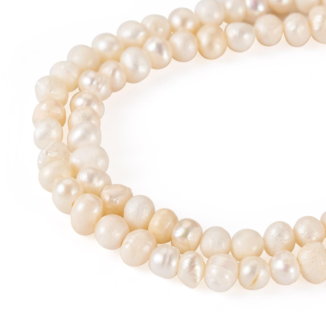 JAZEEL 1 Strand of 4-4.5mm Freshwater Pearl Beads - Natural Seashell Cultured Pearl Loose Spacer Beads with a 0.6mm Hole for High-Quality DIY Jewelry Making Supplies