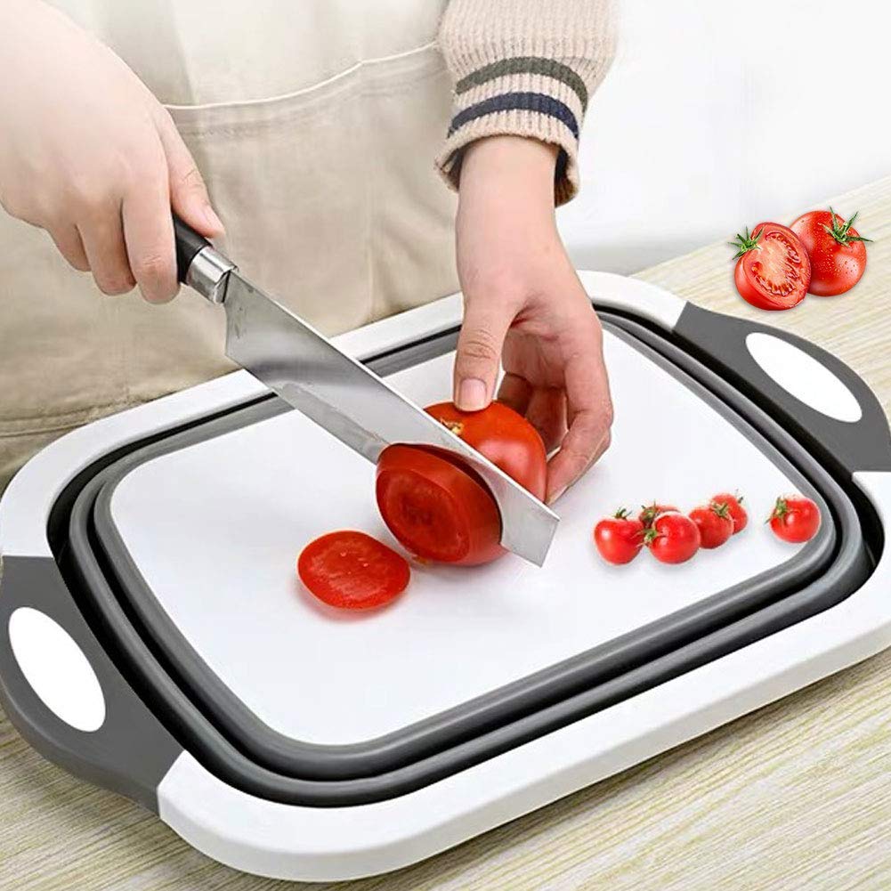 StancyKing 3 in1 Kitchen Chopping Blocks Silicone Foldable Cutting Board Folding Chopping Board Washing Board