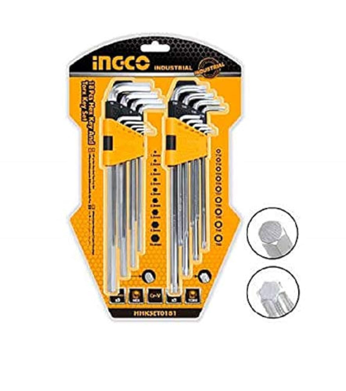 Ingco MALFAH ENTERPRISES®-Ingco 18 Pcs Hex Key And Torx Key Set (HHKSET0181)