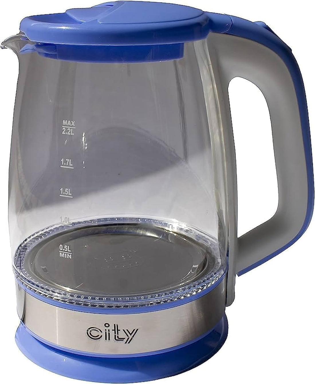 City Electric Glass Kettle, 2.2 L (Blue)