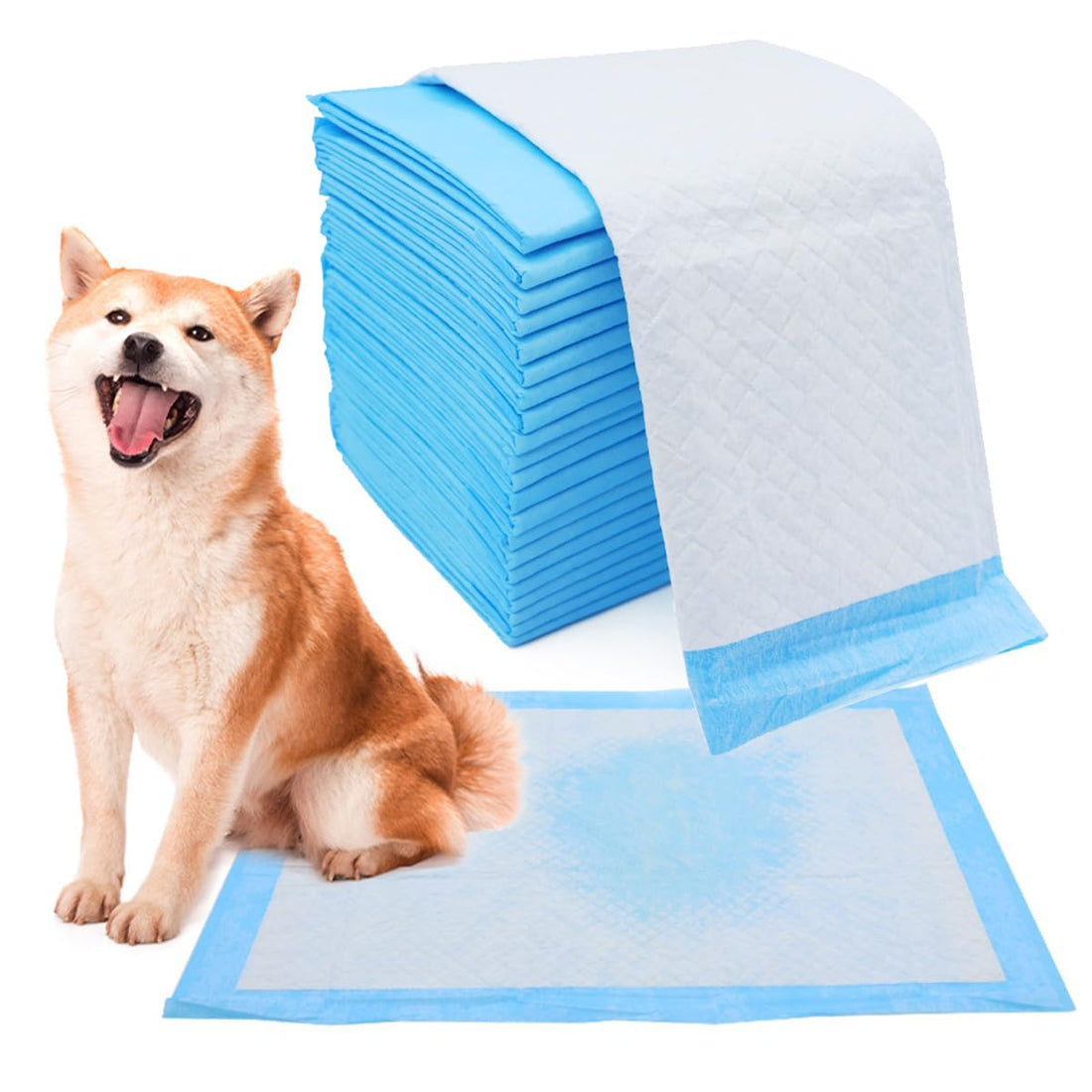 ECVV 60x90 cm Pet Pee Pads XL Extra Large Puppy Pads for Dog Cat Rabbits, Quick Drying No Leaking Super Absorbent Potty Pee Mats Cat Train Pad- 20 Pieces, Blue