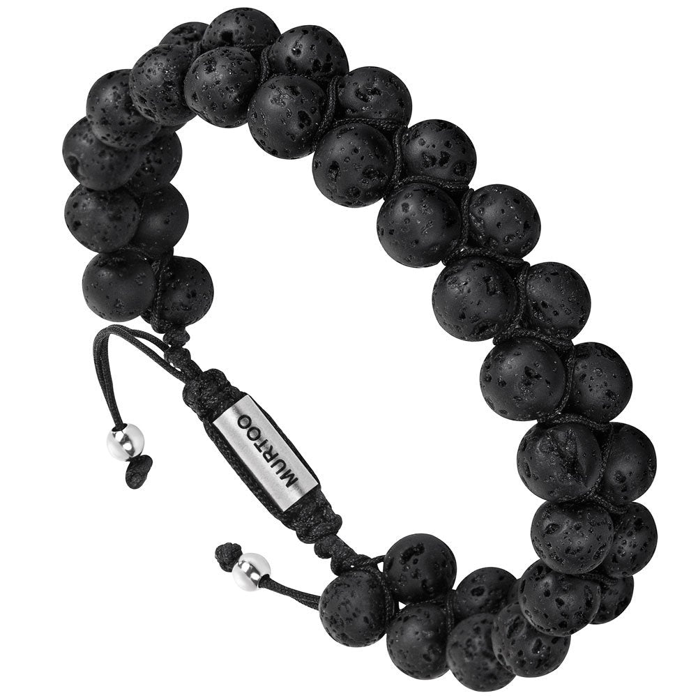 murtoo Natural Stone Bracelet for Men, Adjustable Bead Bracelet with Essential Oil Yoga as Diffuser Bracelet for Men