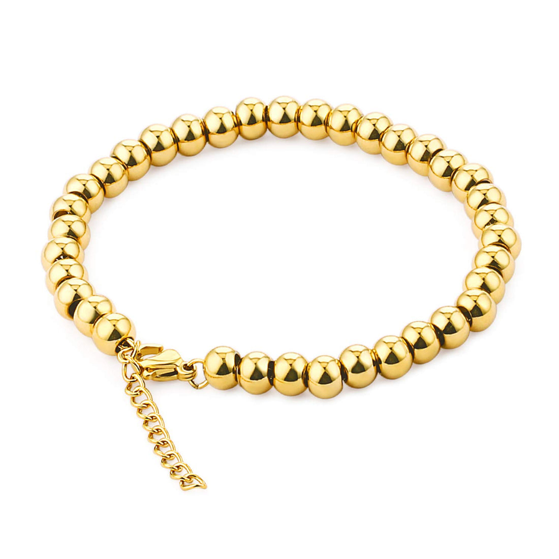 Jewellery Stainless Steel Beads Charms Bracelets For Women (Rose Gold Silver Tone)