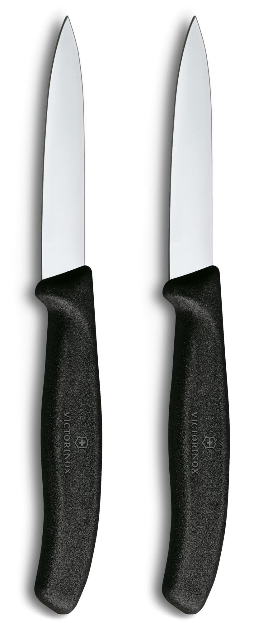 Victorinox Swiss Classic, Peel and Vegetable Knife Set, 2-Piece, Extra Sharp Blade, Straight Cut for Precise Cutting, 8 cm, Stainless Steel, Black