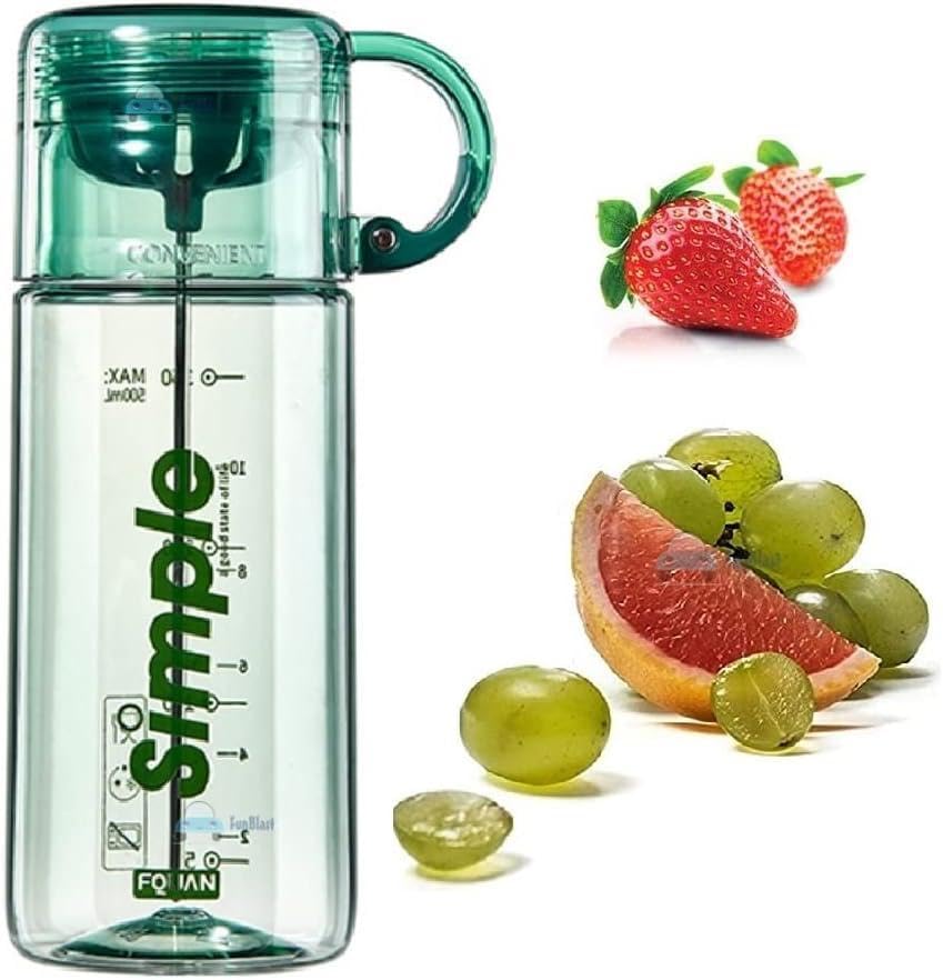 Detox Water Bottle with Fruit Infuser 620ml – BPA Free Water Bottle with Stylish Design for Girls & Kids – Fruit Infuser Water Bottle for Healthy Drinking and Refreshing Juice (green)