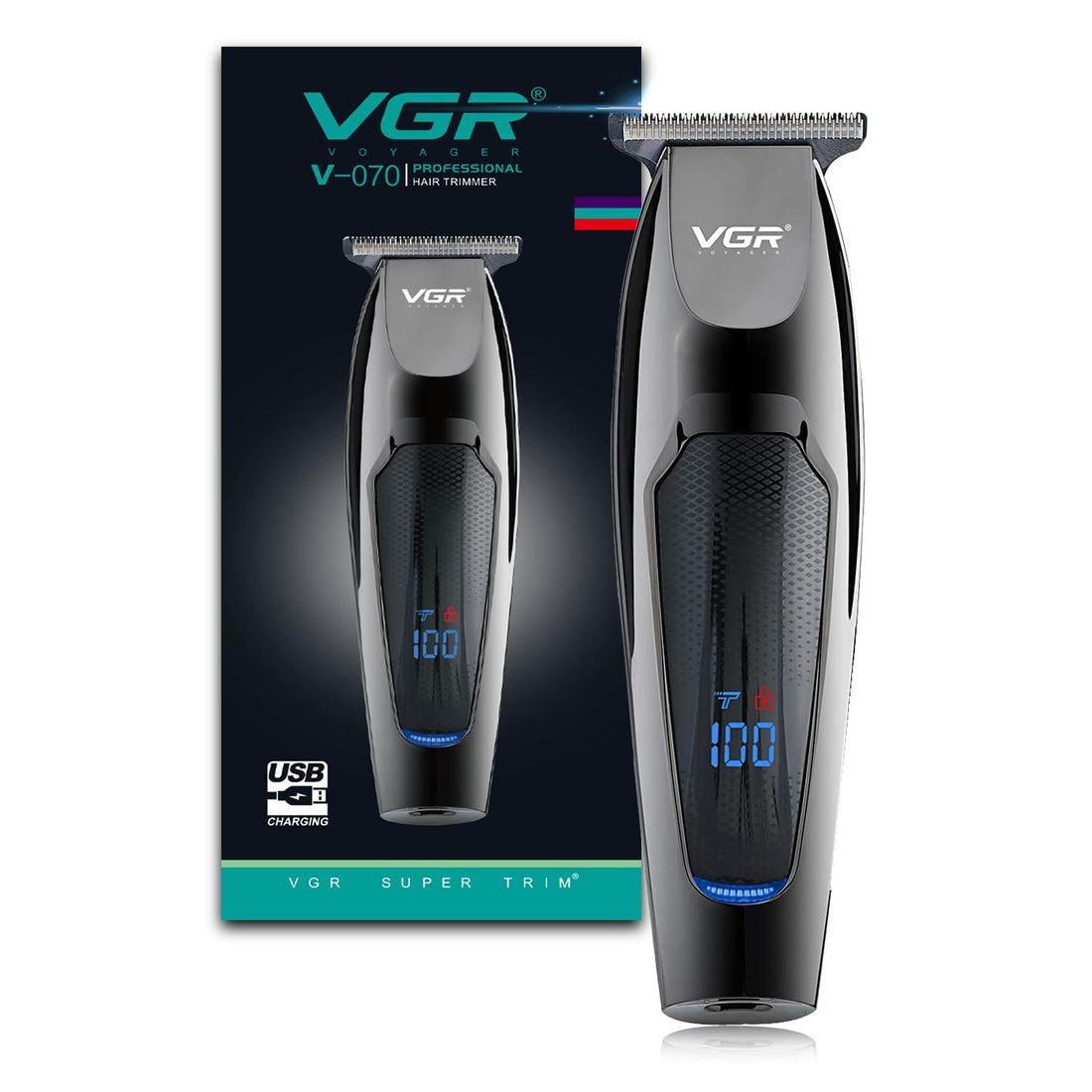 VGR V-070 Professional Hair Trimmer Runtime: 120 min Trimmer for Men (Black)