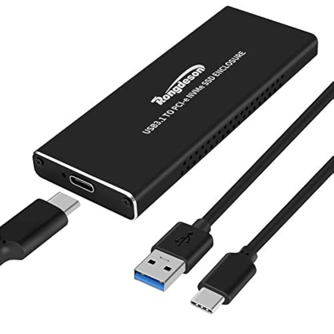GEEHOOD USB3.1 Type-C to NVMe M.2 Mobile Hard Disk Box 10Gbps M.2 SSD Enclosure M Key (Black)