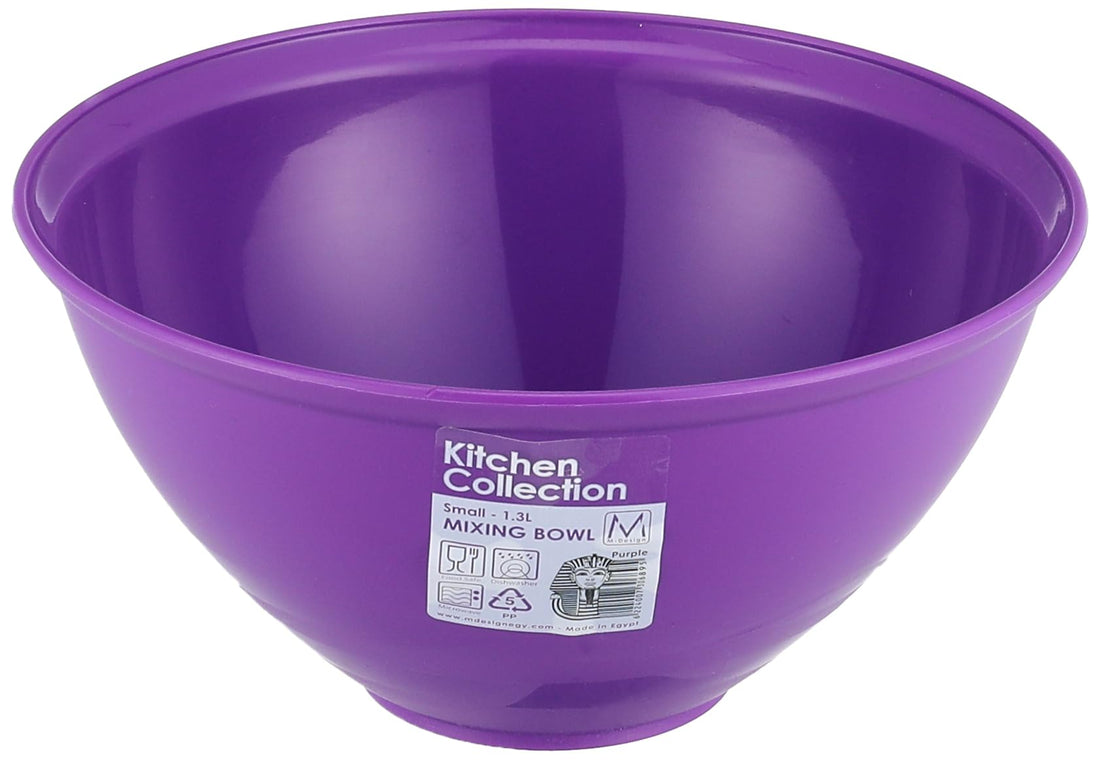 M-Design Small Mixing Bowl 1.3L - BPA Free, Microwave Safe, Dishwasher Safe, Food Safe, Stackable - Purple