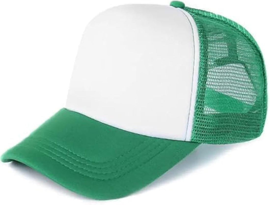 Unisex-Adults 2 Tone Mesh Casual Hat - Fashion Men's Baseball Cap Comfortable and Stylish - White/Brown