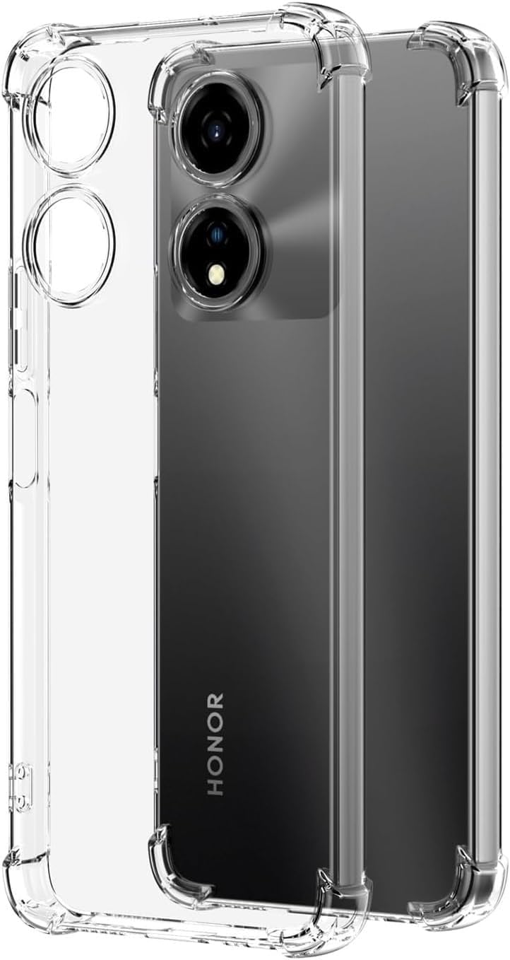 Dl3 Mobilak Case Compatible with Honor X5 Plus, Cover Silicone Transparent TPU Gorilla Anti-shock Protector Camera Shockproof Corners - Clear
