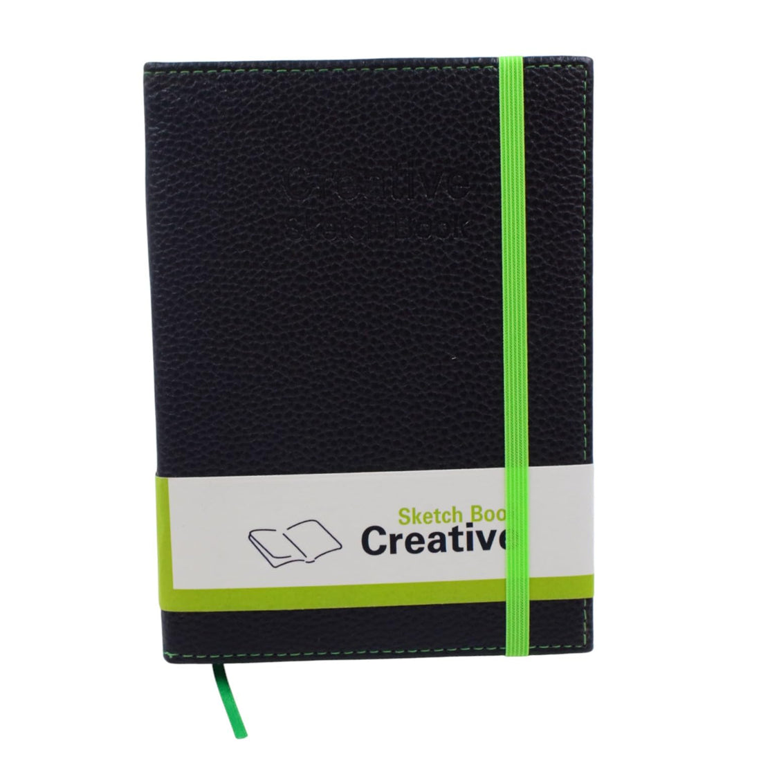 Creative Elastic-Bound Drawing Sketchbook A5, 100 Sheets - Green Black
