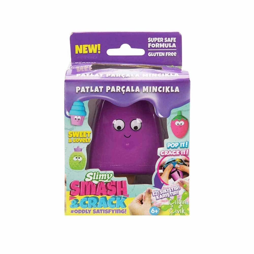 Slimy Smash & Crack Slime Toy, Purple, Pop It Sensory Play, Gluten Free Formula, Ages 6+