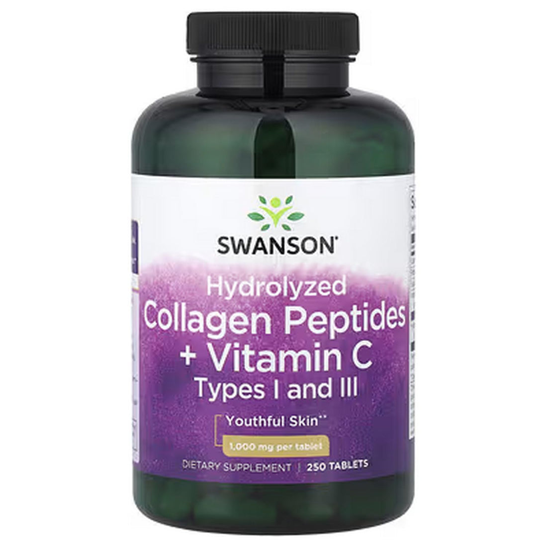 Premium Vital, Hydrolyzed, Collagen Peptides, And Vitamin C, 250 Tablets, with Practical Pill Box, Laboratory Tested, Gluten Free, Soy Free, Vegetarian