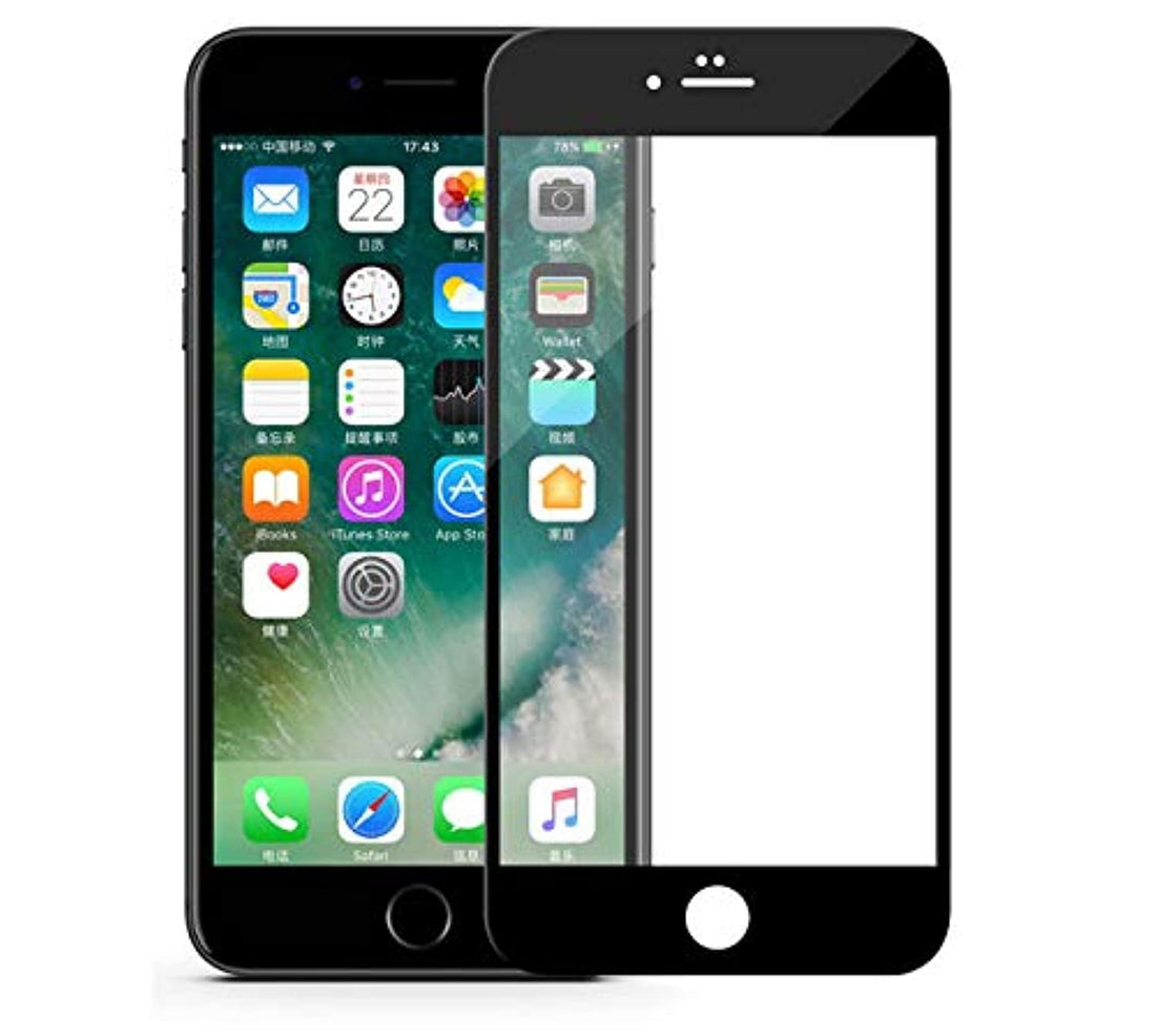 Tempered glass screen protector 5d for iPhone 8 Plus- Black