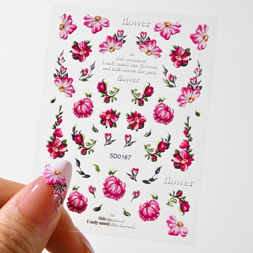 Modern 5D Nail Sticker - 3D Nail Art Design - Attractive Look in Minutes - High Quality Sticker Compatible with Nail Polish and Gel (g)