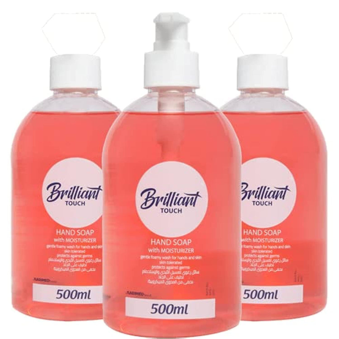 Brilliant Touch Hand Wash 3 Pcs. With Moisturizer 500ML RED