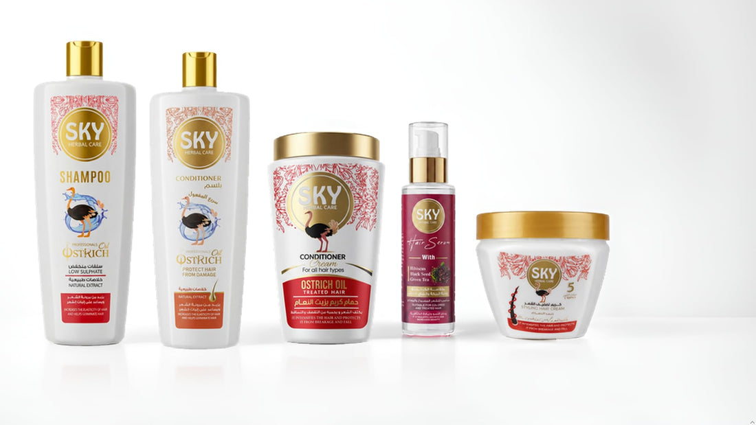 Hair Repair & Nourishment Set with Ostrich Oil – 5 Pieces | Sky Herbal Care