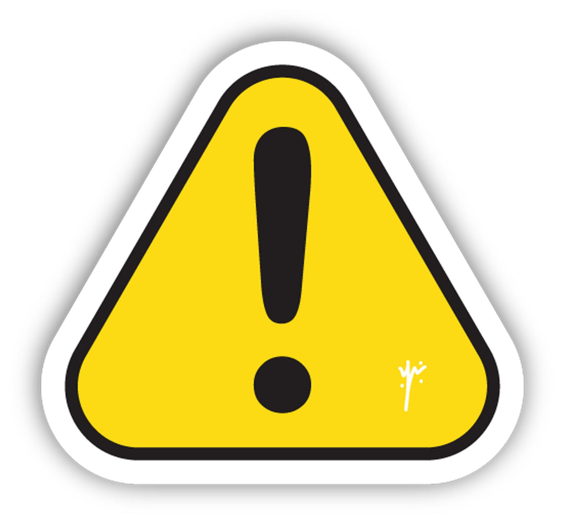 YM Sketch Laptop Sticker - Warning Sign !| 6x6 cm area size, 1Pcs| easy peeling and Stick Gift For college,office,artists,students,your car,notebook,laptop,fridge,desk,skateboard