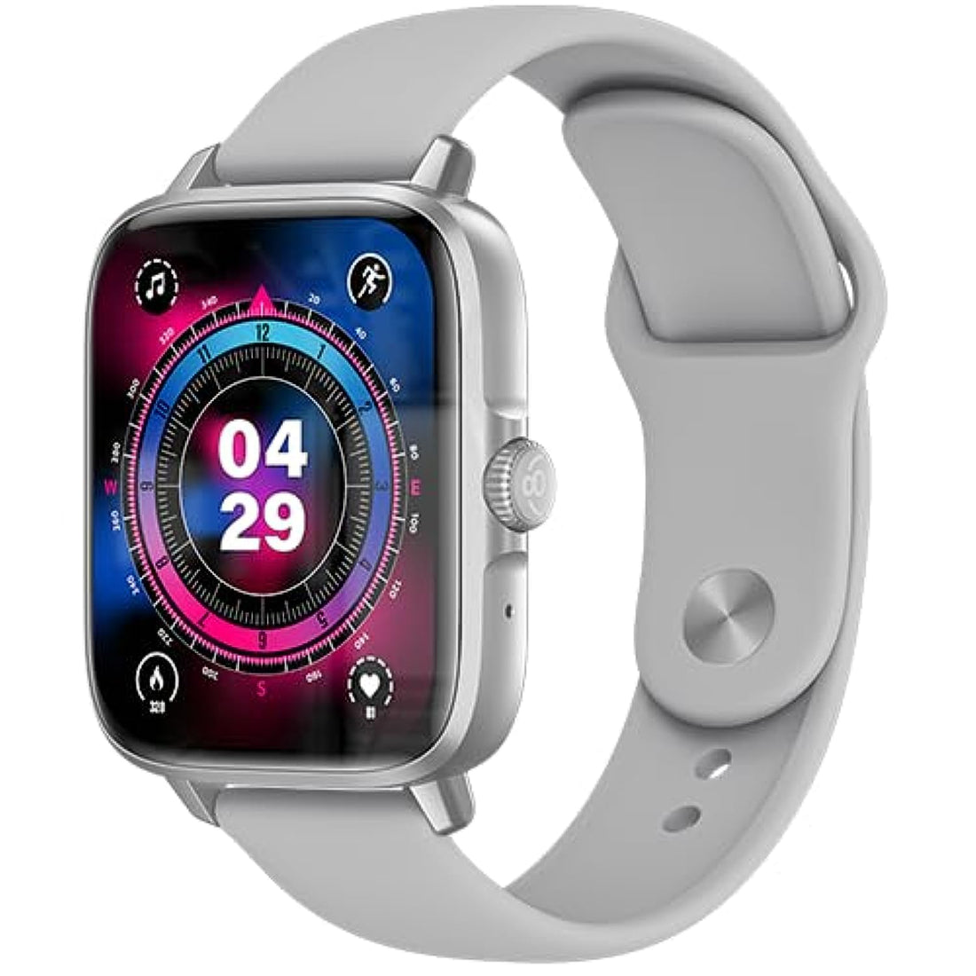 Cardoo Smart Watch – Smart Watch for Men and Women – Large 1.9-Inch LCD Display with Heart Rate Monitoring, Bluetooth Call – Sports Modes – Supports Wireless Charging – Silver