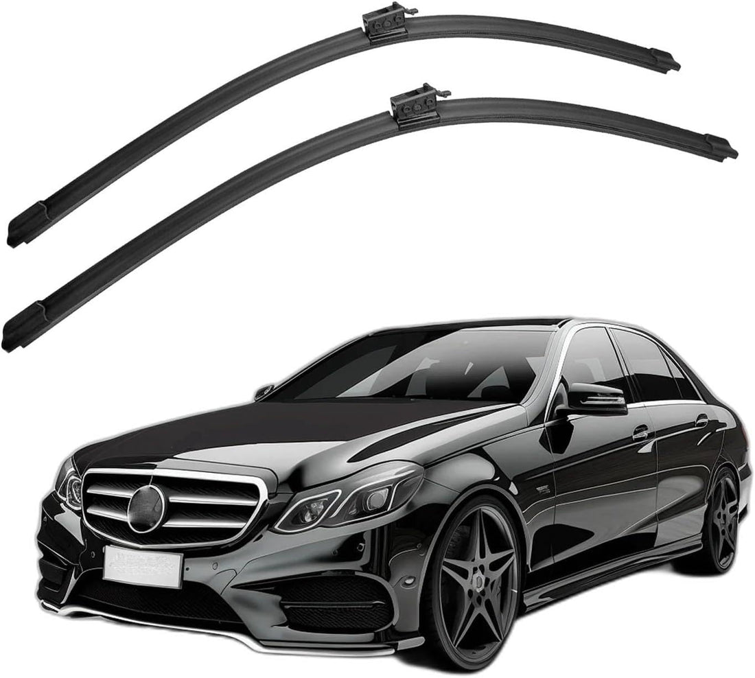 Generic Mercedes Rubber Wiper Blade, 22 Inch, Universal Fit, Black, Natural Rubber, Aerodynamic Frame, Compatible with Mercedes-Benz