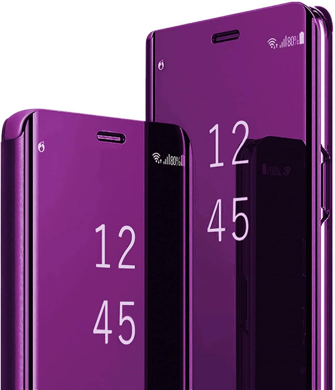 Smart Mirror Flip Cover Case for Reno 9 Pro Plus – Slim, Stylish, and Anti-Scratch, Shockproof, Smart Wake/Sleep (Purple, Reno 9 Pro Plus)