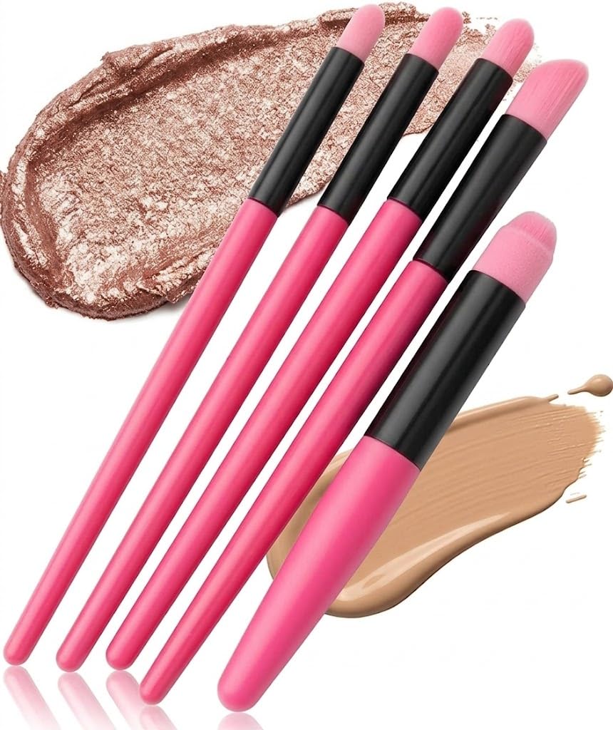 5pcs Make-Up Brush Soft Bristles Convenient Daily Make-Up Tool Set CONCEALER AND Blush Eyeshadow Brush-Full Women Beauty Tool Set-RONDOM COLOR-PLASTIC HAND