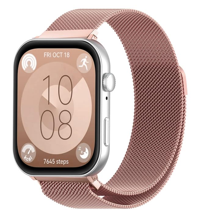 Metal Bracelet Compatible with Huawei Watch Fit 3 Bracelet Women Men, Magnetic Adjustable Stainless Steel Replacement Bracelet for Huawei Fit 3 Bracelet