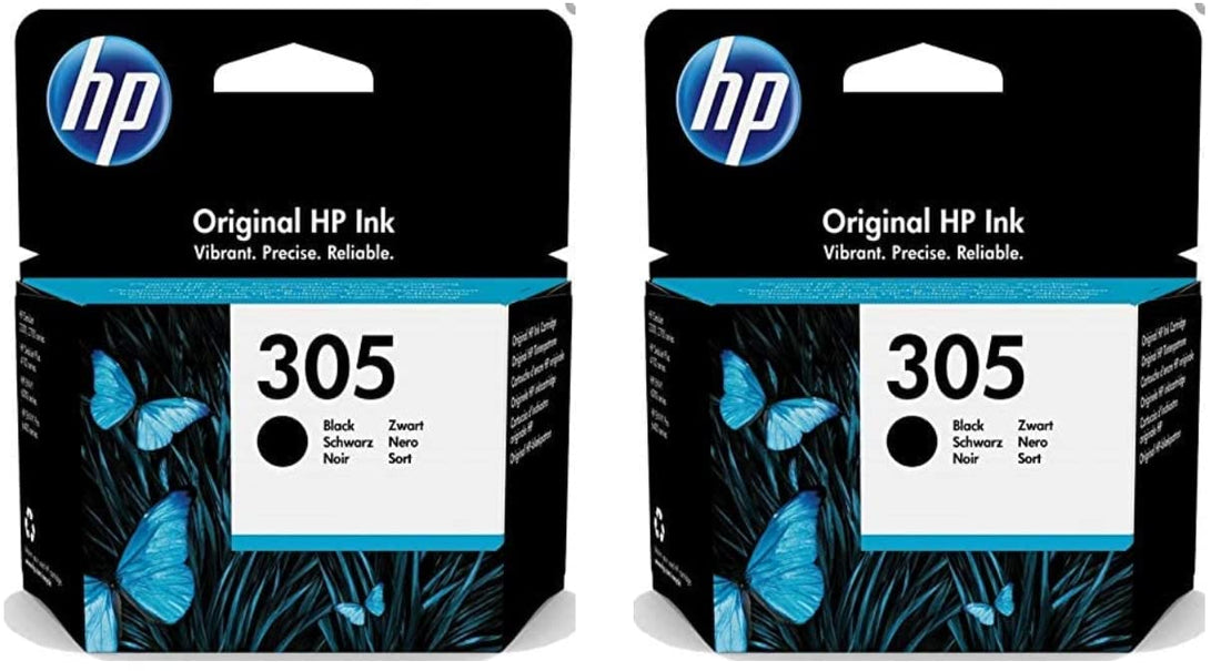 2 CARTRIDGE Hp305 - BLACK FOR HP DeskJet 2710 2720 2721 2722 2723 2724 DeskJet Plus 4110 4120 4122 4130 ENVY 6010 6020 6022 603030 6032 ENVY Pro 6420 6422 6430 6432 (2 Cartridges: x2 BLACK)