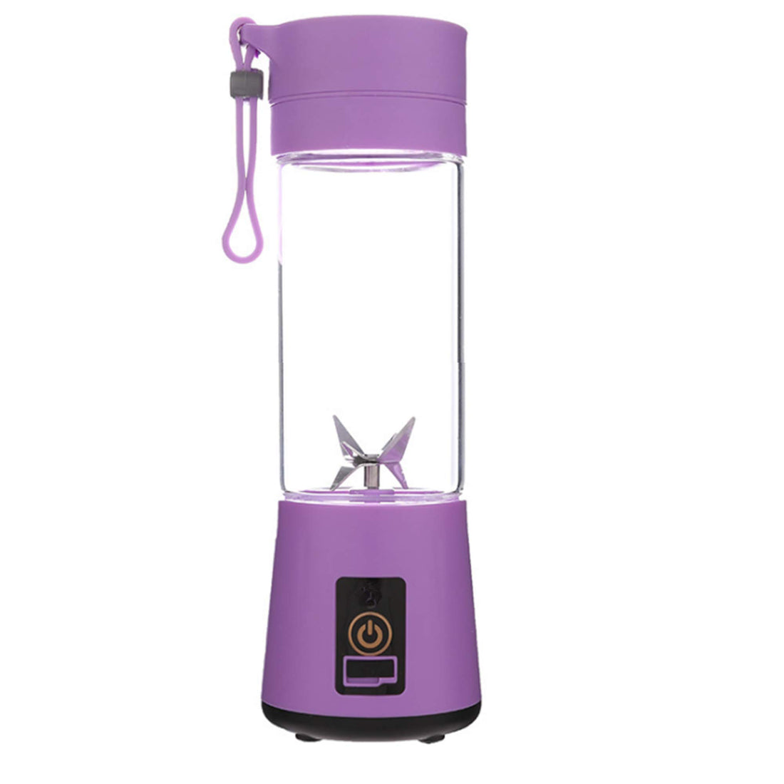 HUAWELL Portable Juicer Blender, 6 pcs blades Household Fruit Mixer,USB Rechargeable Personal-size Blender Used at Home And Outdoor,400ml Fruit Mixing Machine, USB Juicer Cup (Purple)