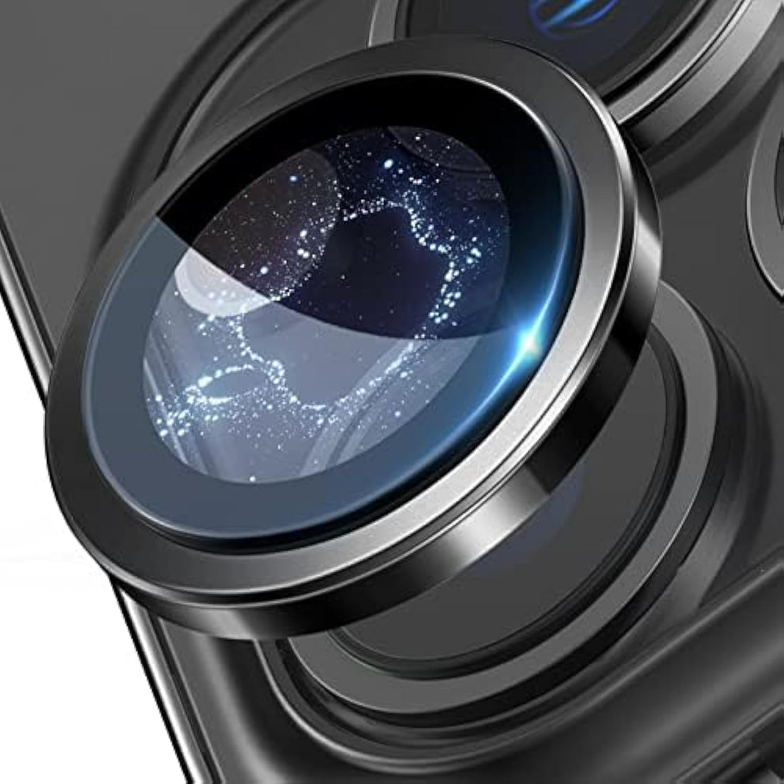 Camera Lens Protector Compatible with iPhone 14 Pro / 14 Pro Max - Separate Pieces for Each Lens - Scratch and Shock Proof - HD Clear - Easy Installation (Black)