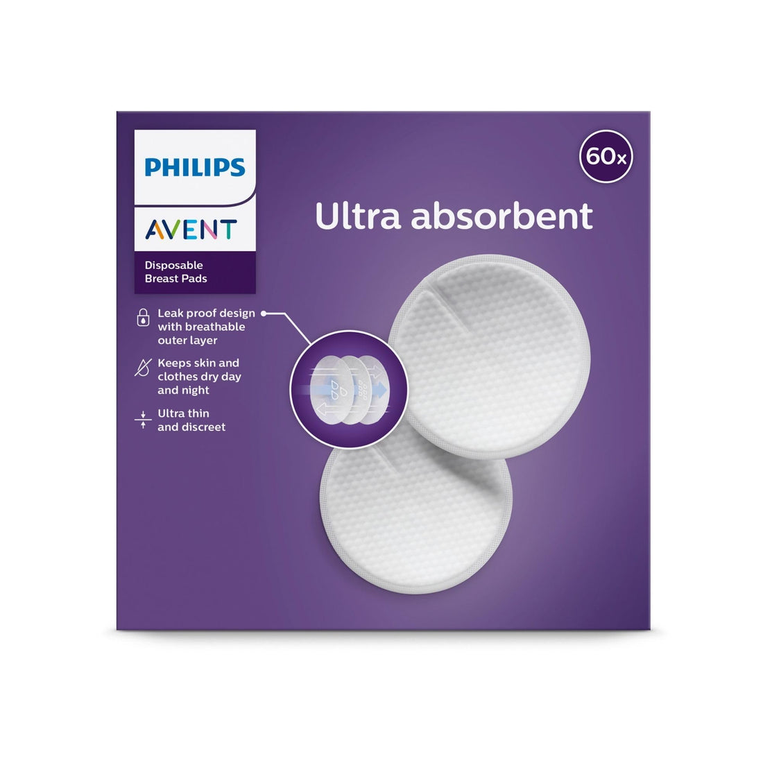 Philips Avent Disposable Breastpad|60Pcs | No.1 Brand Recommended By Moms Worldwide