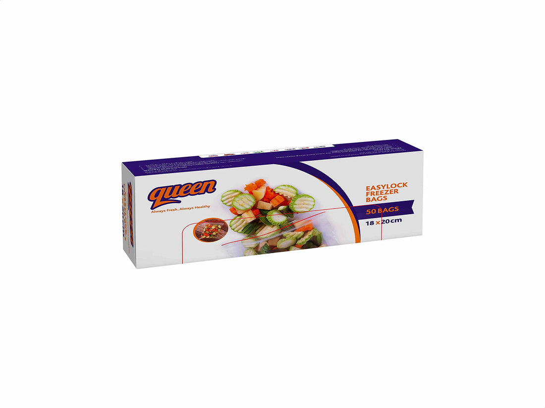 Queen easy lock freezer bags, small, 50 bags - clear