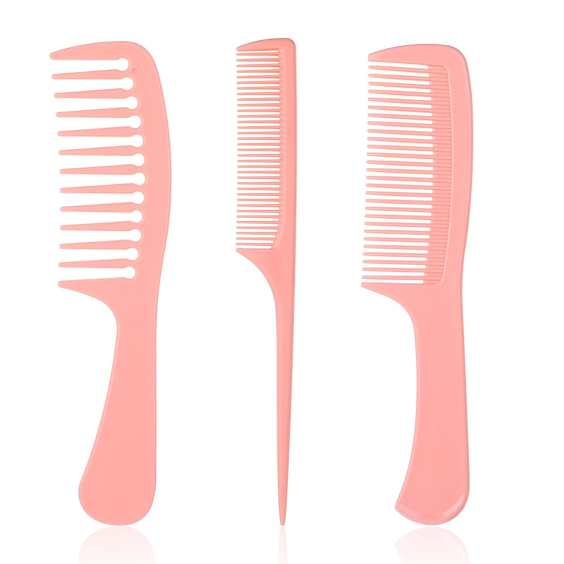 Hair Comb Set 3 Pcs Tooth Comb Fine Tooth Rat Tail Comb Shower Detangler Pick Comb All Purpose Straight Comb Extension Comb Practical Beard Hairbrush Fit Dry Wet Curly Hairstyle Wigs