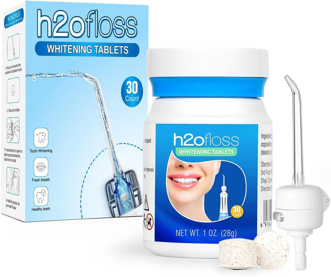 H2ofless 2023 upgraded whitening water floss, portable and rechargeable, gentle teeth whitening, IPX7 waterproof (HF-P11) (HF-P12)