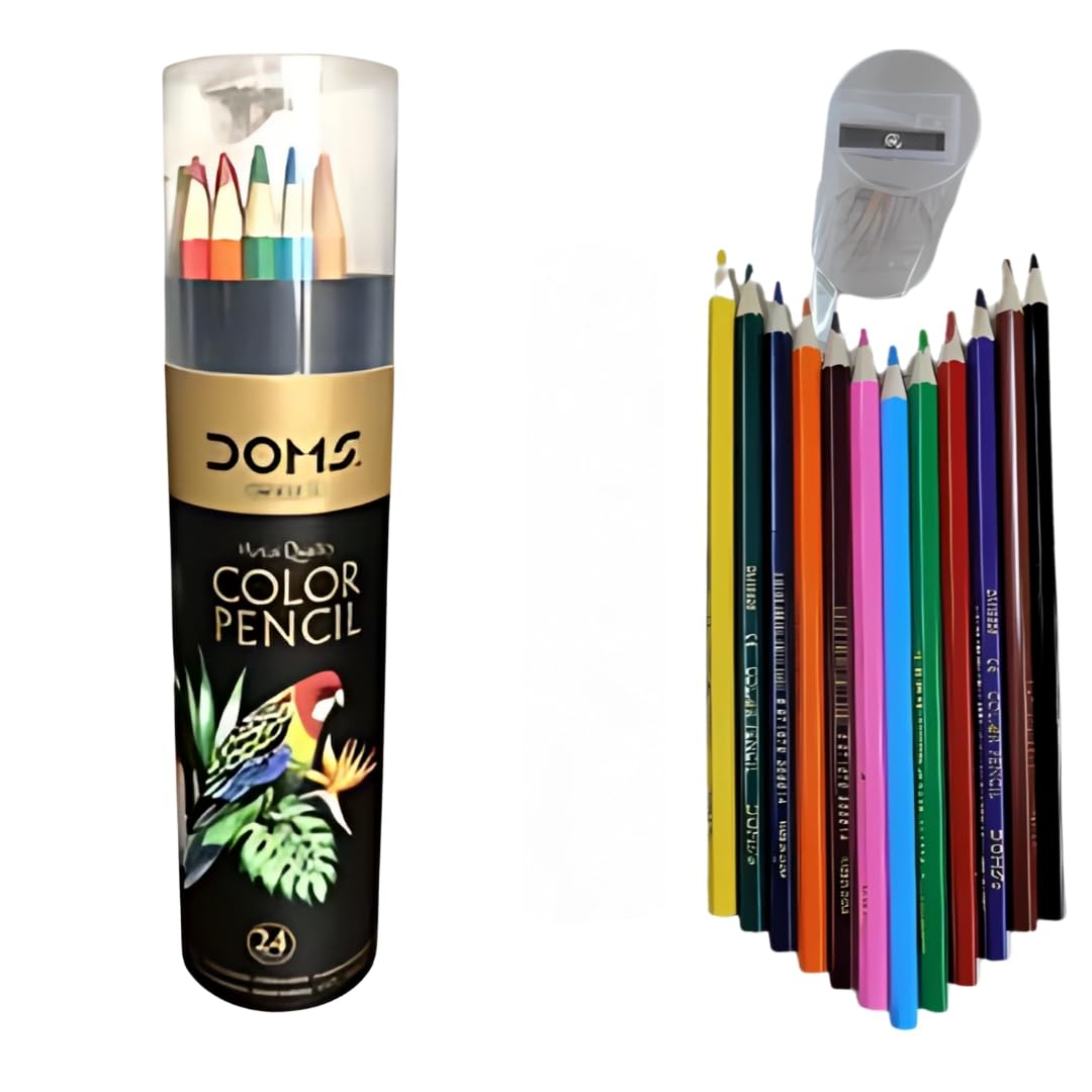 Doo Mz 24 Long Colors – Stylish Cartoon Jar Design + (Built-in Sharpener) Unique for Kids and Creators