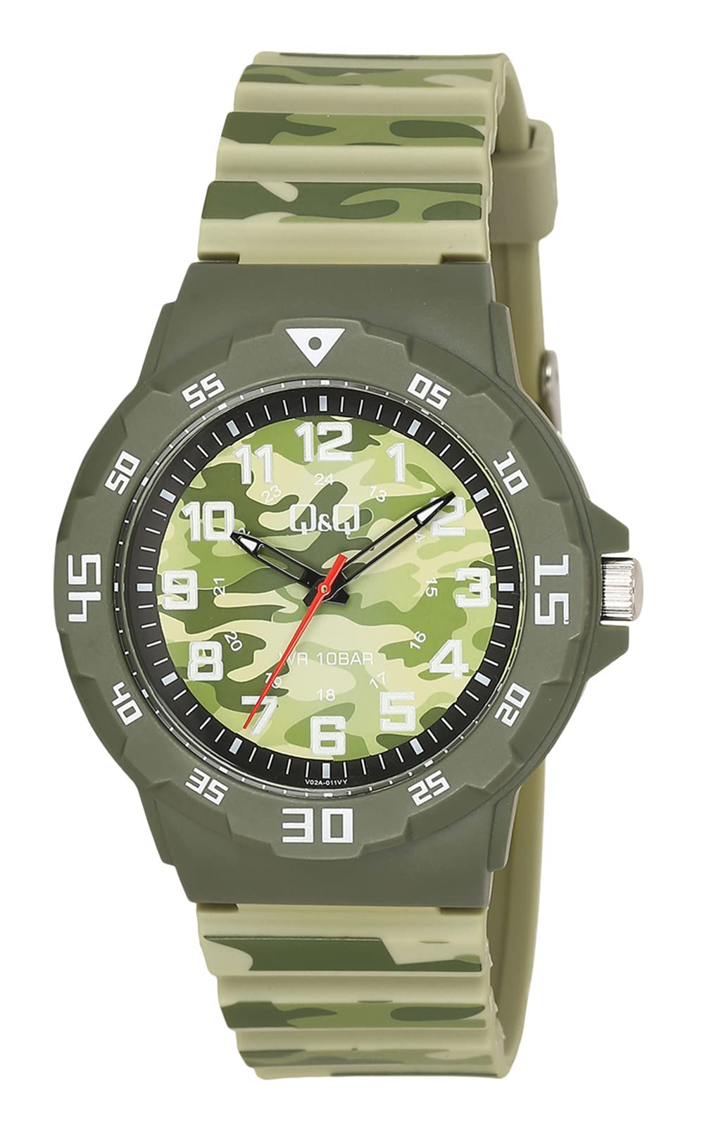 Q&Q WATCHES Unisex Camouflage Collection Analog Multicolor Dial Watch-V02A-011VY, Camouflage, strap