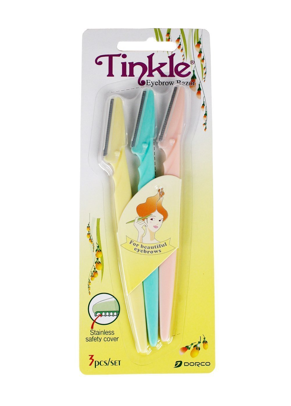 Tinkle Eyebrow Razor, Give Shape To Your Eyebrow, Remove Facial Hair, Remove Hair Painlessly, Precise And Easy To Use, Pack Of 3 Razors
