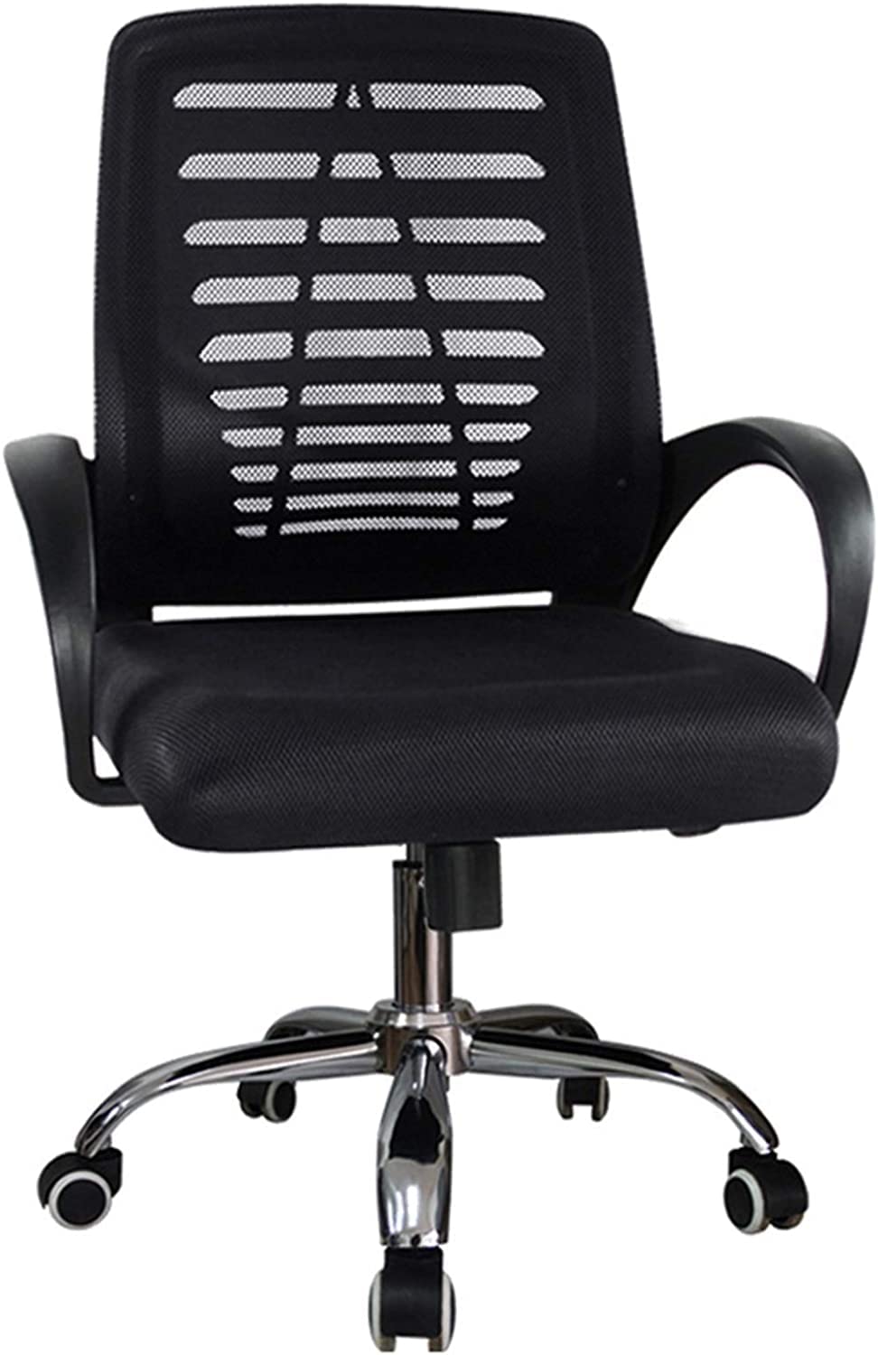 Karnak Ergonomic Home Office Chair 360° Swivel Mesh Desk Chair with Armrest Stainless Steel Base Adjustable Height Lumber Support Rotating Mesh Chair Black