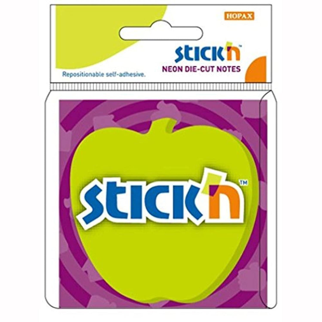 Hopax stick'n 3"x3" neon-die cut apple
