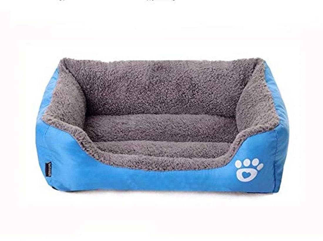 MORO SKEIDO Cat Dog Bed Warm Cozy Dog House Soft Fleece Nest Dog Baskets House Mat Autumn Winter Waterproof Kennel- blue