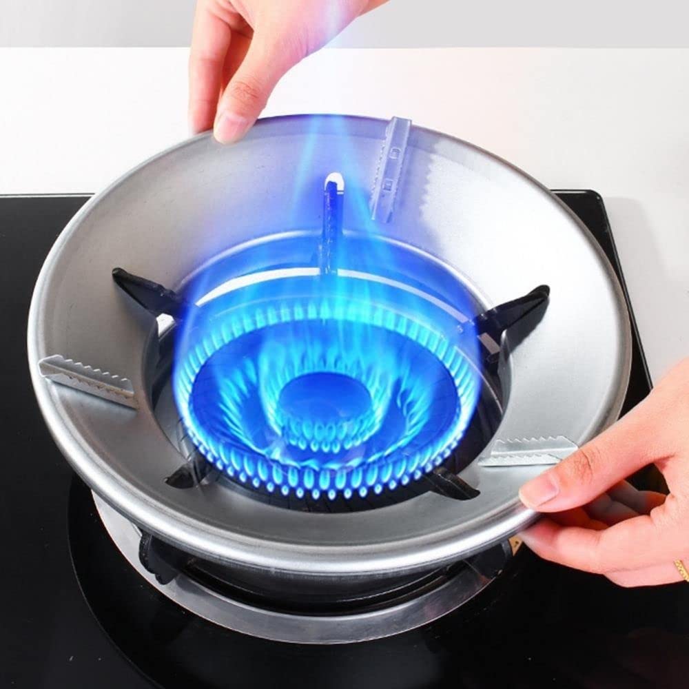 Gas Stove Burner Wok Stand Support, Gas Stove Burner Cover, Wind Shield Energy Saver, Heat Diffuser for Cooktop Range, Saves Cooking Time, 4/5 Claws & 8 Claws Gas Burner Stand & Cover (4 Claw)
